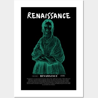 renaissance girl green white Posters and Art